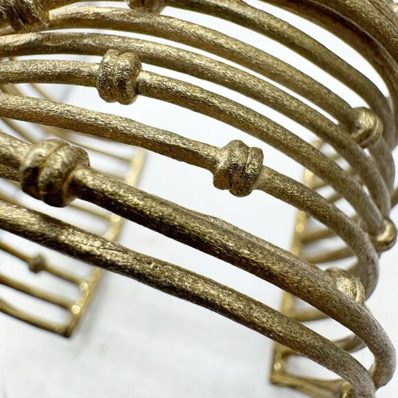 Rivka Friedman 18K Gold Clad Wrapped Mina Cuff Knotted Statement Bracelet - Picture 14 of 15